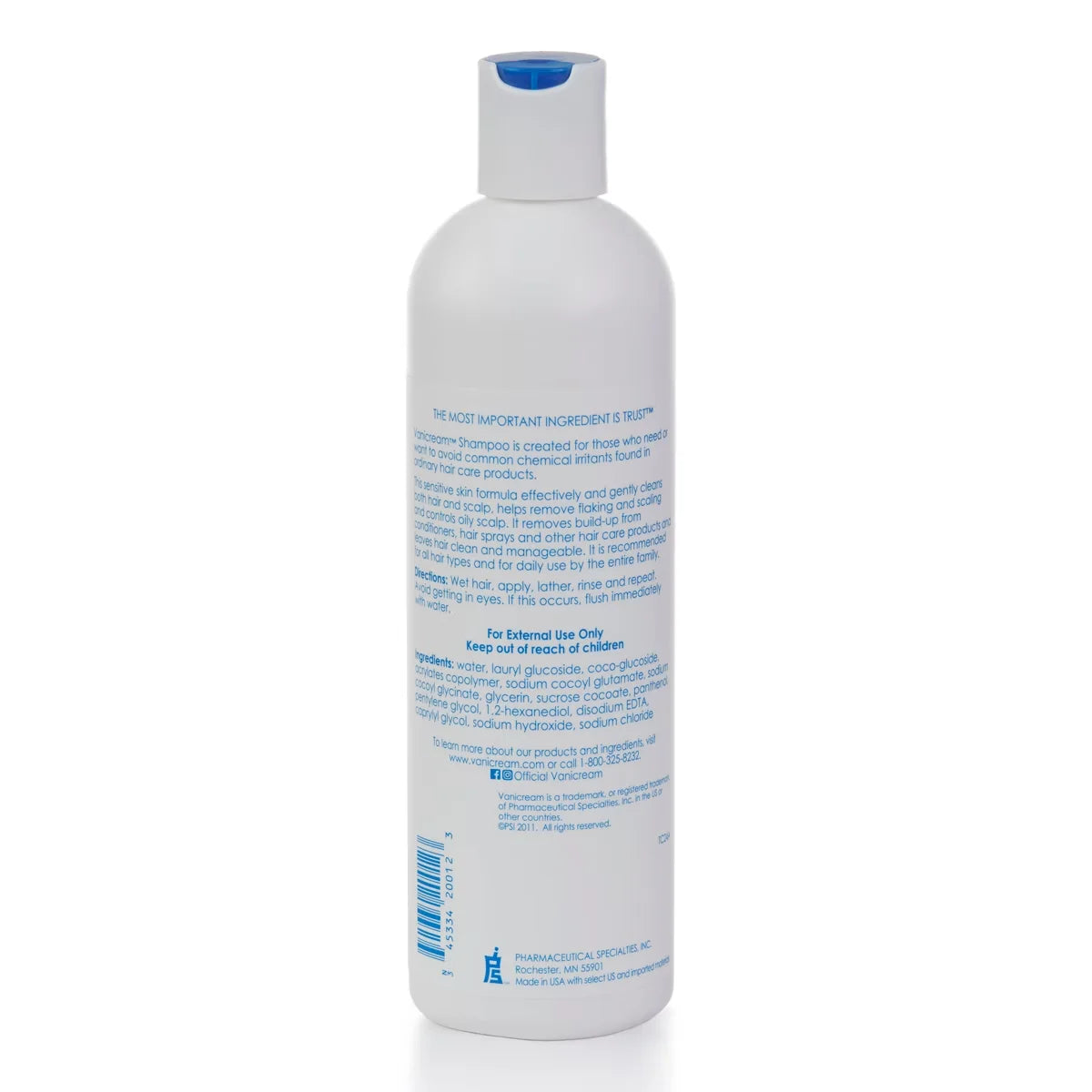 Vanicream Shampoo for Sensitive Skin - Unscented - 12 fl oz: Basic Cleansing, Oil Control, Hypoallergenic, Vegan